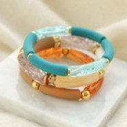 New 6 March - Collection of crackle acrylic tube beads